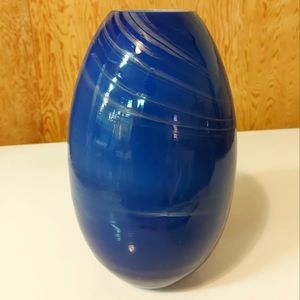 Artisan Handmade Glass Vase in Blue